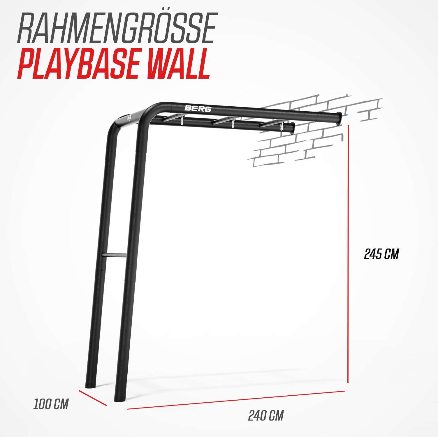 BERG PlayBase 3-in-1 Klettergerüst Wall mit Reckstange BERG PlayBase 3-in-1 Klettergerüst Wall mit Reckstange